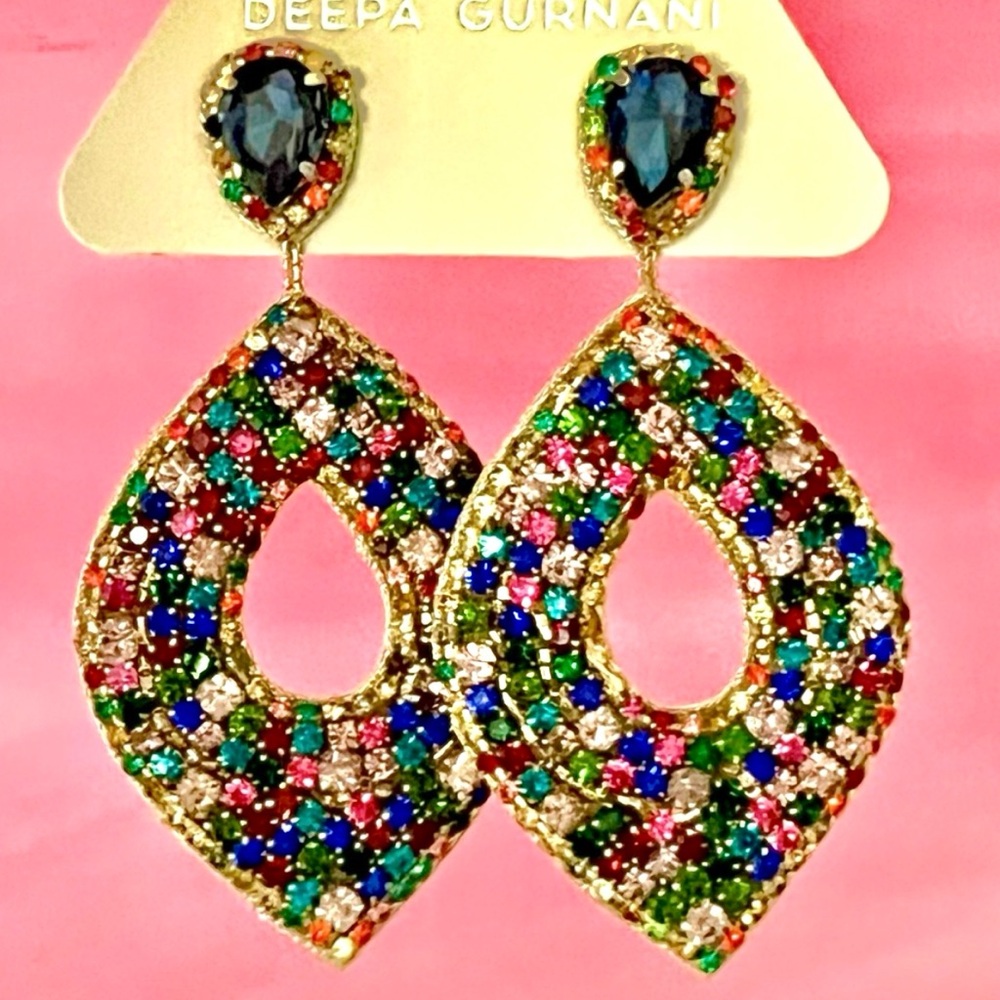 🌺🎉HP🎉🌺 NWT Deepa Gurnani Luxe Beaded Crystal Chandeliers - Picture 12 of 17